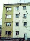 Building damaged due to permafrost thawing in Russia