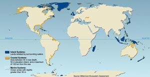 Marine, Coastal and Island systems map