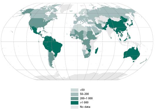 Número de especies arbóreas forestales indígenas