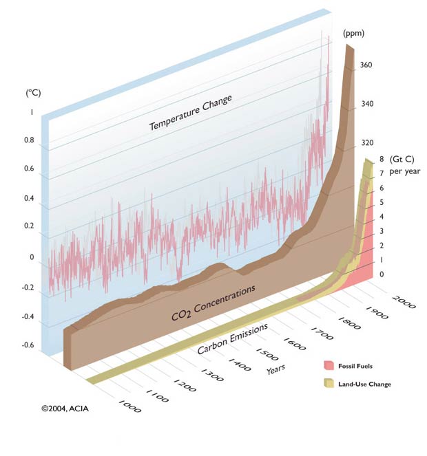 1000 years of changes in carbon emissions