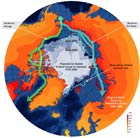 Projected opening of northern navigation routes