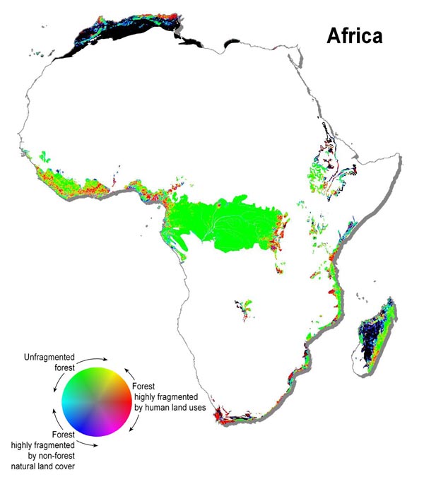 Map of Forest Fragmentation in North America