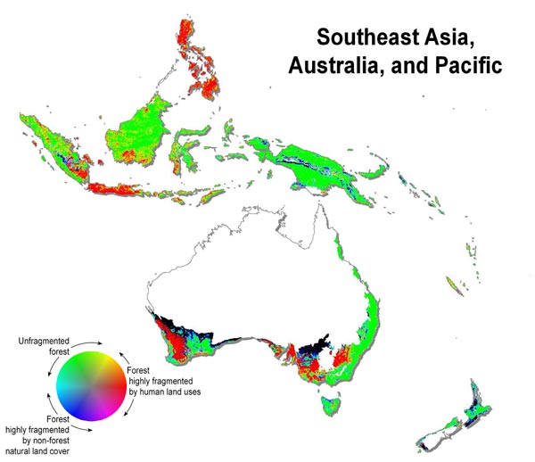 Map of Forest Fragmentation in Australia