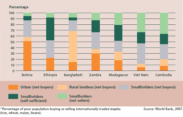 Short Distribution of poor net buyers and sellers of staple foods