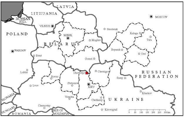 map of chernobyl