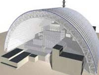 Planned New Safe Confinement over the destroyed Chernobyl reactor