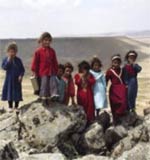 Children from Serdah village at the Khanasser valley in Syria.