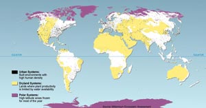 Urban, Dryland and Polar systems map